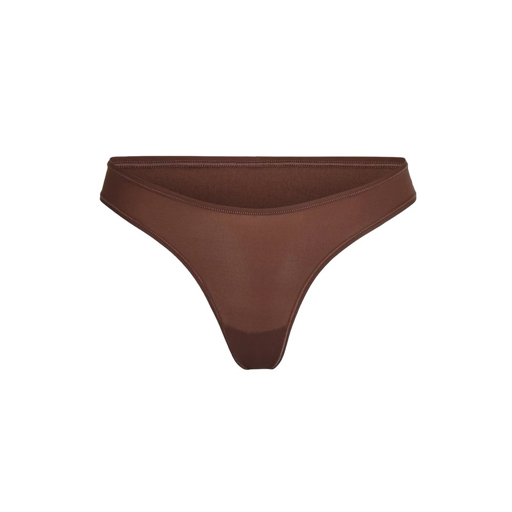 Skims Fits Everybody Dipped Front Thong - New - Cocoa - Medium